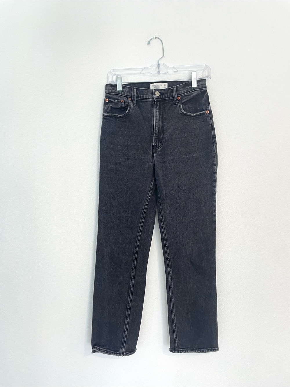 Abercrombie The Ankle Straight Ultra High-Rise Women’s Black Jeans